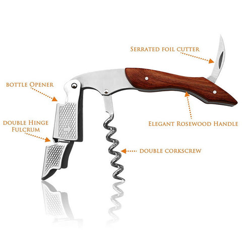 Wood Handle Professional Wine Corkscrew Opener